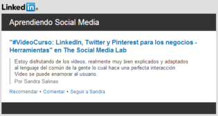 20130625 VideoCurso LinkedIn Twitter y Pinterest para los negocios